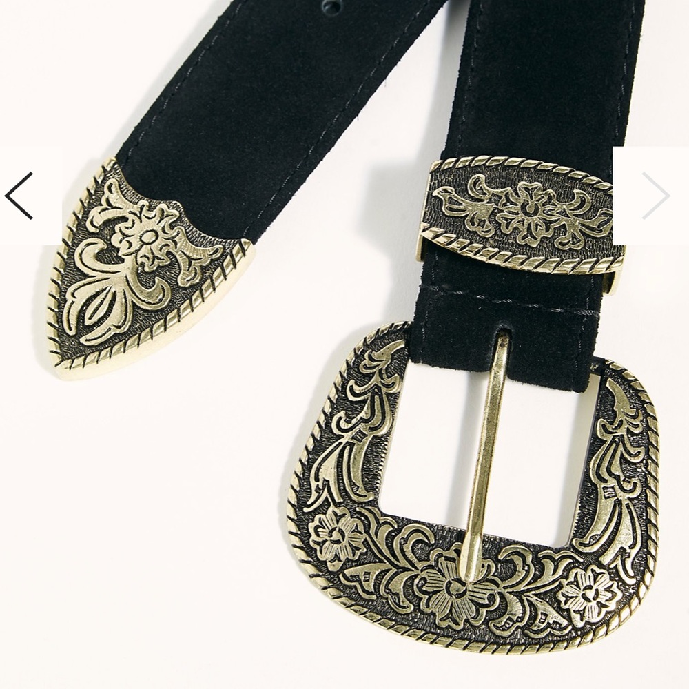 Free People Black Rock Western Belt